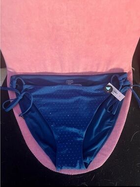 Victoria's Secret Swim Teal Bikini Top with Blue Rhinestones